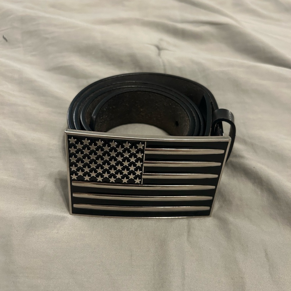 HJones Western Belt + Buckle, Size 36 Men, Black